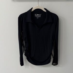 IBKUL Black Long Sleeve Zip-Up Shirt